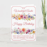 Floral Wildflowers Auntie Birthday
