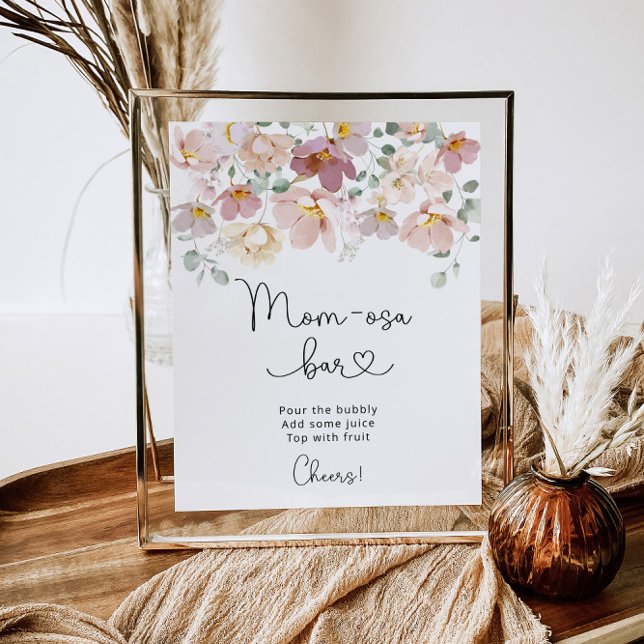 Floral wildflowers baby shower Momosa bar Poster (Creator Uploaded)
