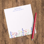 Floral Wildflowers Border From The Desk Of Name Notepad<br><div class="desc">Lilac lined notepad personalised with your name. A colourful floral illustration adds an elegant touch.</div>