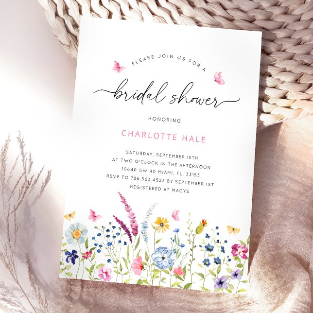 Floral Wildflowers Bridal Shower Invitation (Creator Uploaded)