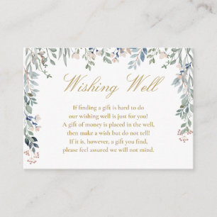 Floral Wildflowers Gold Wishing Well Wedding Enclosure Card