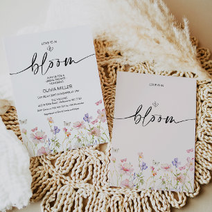 Floral Wildflowers Love is in Bloom Bridal Shower  Invitation