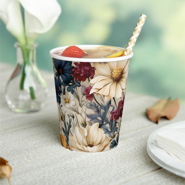 Floral Wildflowers Modern Paper Cups (Insitu)