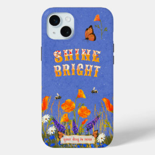 Floral Wildflowers Poppies Butterflies Inspiration iPhone 15 Mini Case