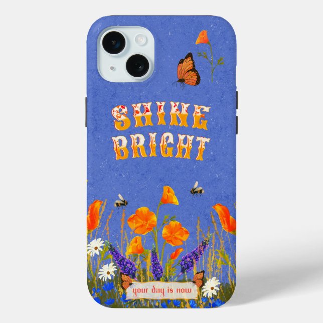 Floral Wildflowers Poppies Butterflies Inspiration Case-Mate iPhone Case (Back)