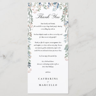 Floral Wildflowers Wedding Thank You Place Card
