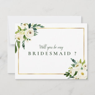 floral will you be my bridesmaid card