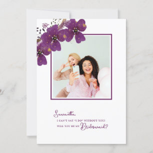 Floral Will You Be My Bridesmaid Proposal Photo Invitation