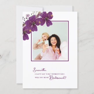 Floral Will You Be My Bridesmaid Proposal Photo Invitation