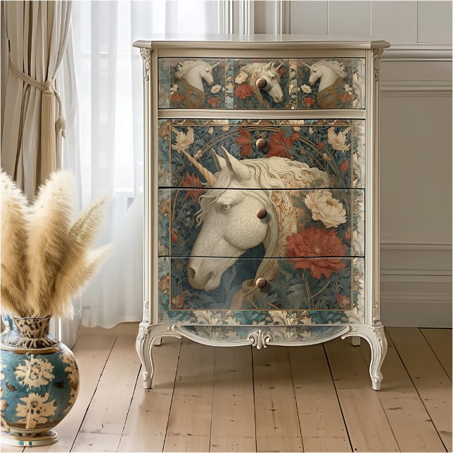 Floral William Morris Style Unicorn Tissue Paper (Creator Uploaded)