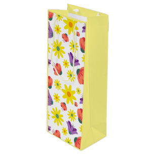 Floral wine gift bag