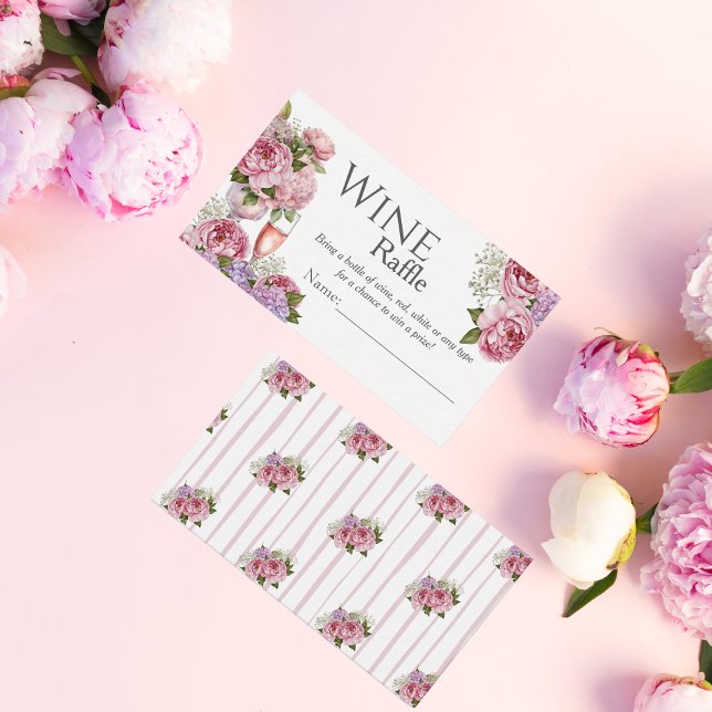 Floral Wine Raffle Bridal Shower Enclosure Card (Floral Wine Raffle Bridal Shower Enclosure Card)