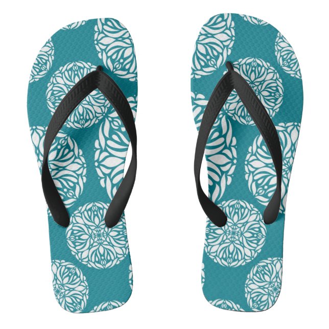 Floral winter snowflake jandals (Footbed)