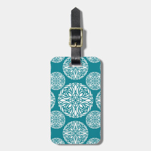 Floral winter snowflake luggage tag