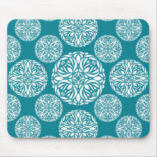 Floral winter snowflake mouse pad