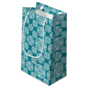 Floral winter snowflake small gift bag