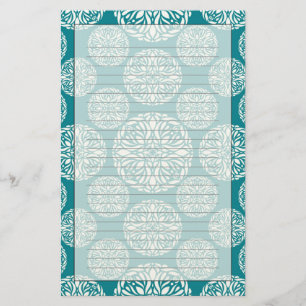 Floral winter snowflake stationery