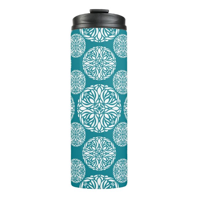 Floral winter snowflake thermal tumbler (Front)