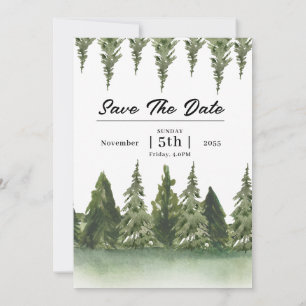 Floral winter wedding invitations card