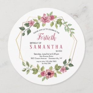 Floral Wire Frame Invitation