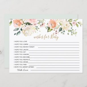 Floral Wishes for Baby Shower Game Invitation
