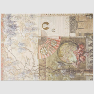 Floral Wisteria & Fan Decoupage Paper