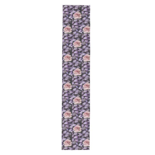 Floral wisteria & rose table runner (Front)