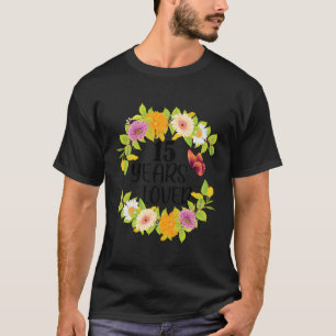 Floral With Butterfly Couple 15 Years Old Annivers T-Shirt