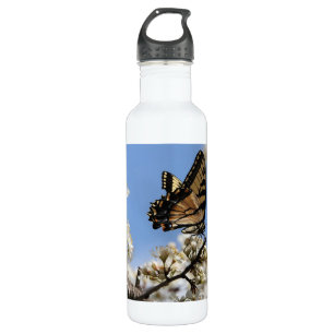 Floral with butterfly, personalised 710 ml water bottle