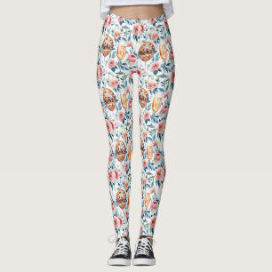 Floral With Champagne Glasses and Disco Ball Leggings