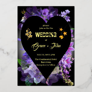 Floral with hear border Minimalist wedding