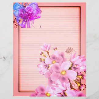 Floral with Some Lines Scrapbooking Paper
