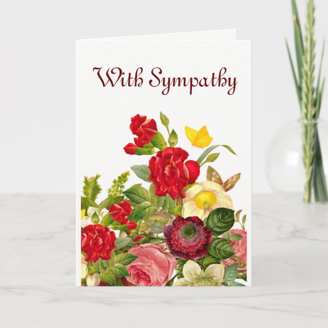 Floral. With Sympathy. Card (Front)
