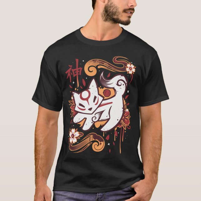 Floral Wolf Spirit - Geek Gamer T-Shirt (Front)