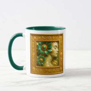 Floral Woman Portrait Mug