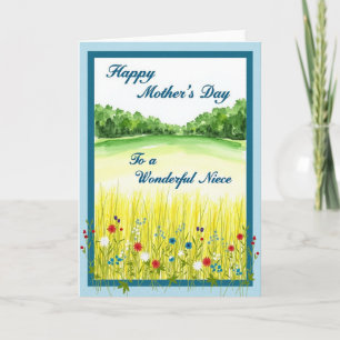Floral Wonderful Niece Mothers Day Card