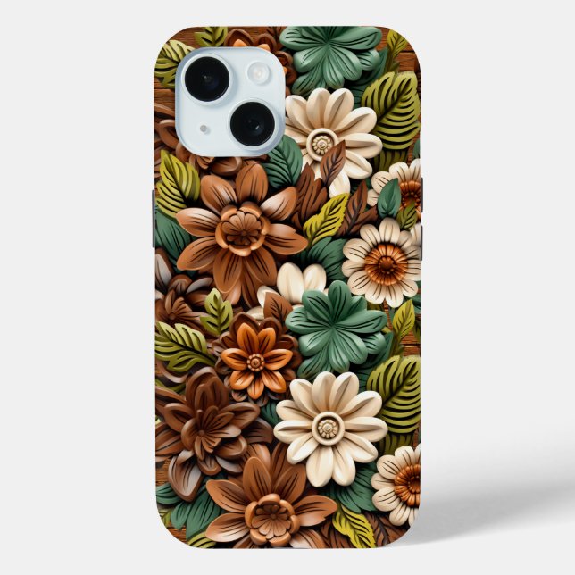 Floral Wood Case-Mate iPhone Case (Back)