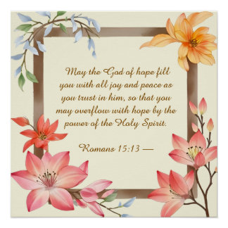 Floral Wood Frame Bible  Memory Anchor Downloadabl Poster