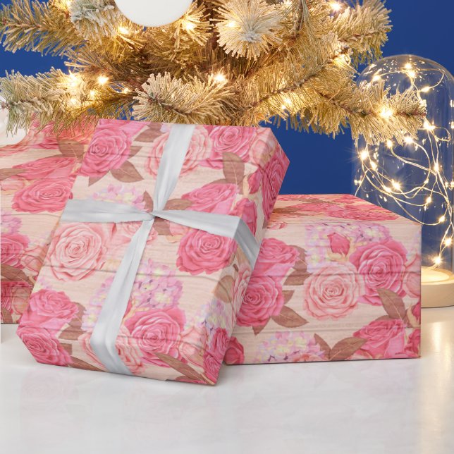 Floral Wood Modern Popular Wrapping Paper (Holidays)