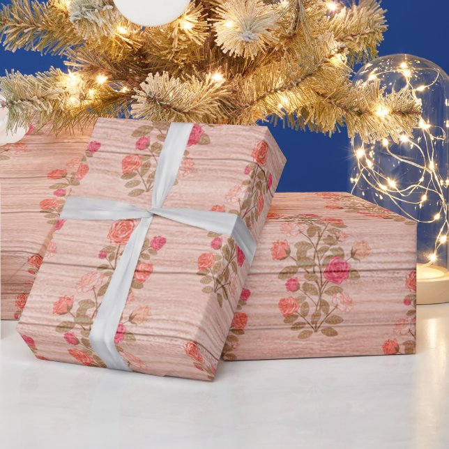 Floral Wood Modern Popular Wrapping Paper (Holidays)