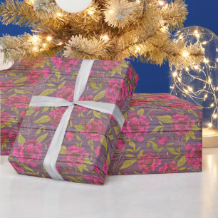 Floral Wood Modern Popular Wrapping Paper
