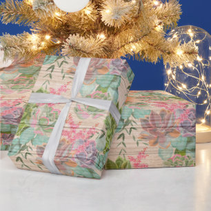 Floral Wood Modern Popular Wrapping Paper