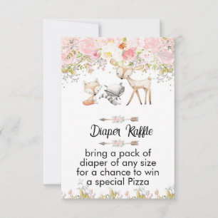floral woodland animal baby shower invitation