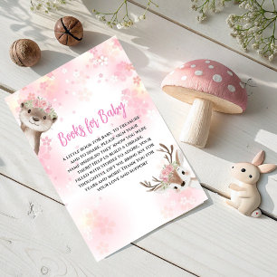 Floral Woodland Animals Books for Baby Card