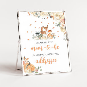 Floral Woodland Animals Envelope Station Sign