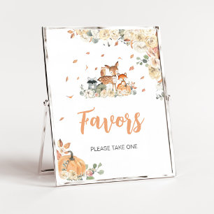 Floral Woodland Animals Favours Sign