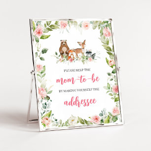 Floral Woodland Baby Shower Envelope Station Sign