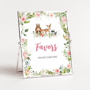 Floral Woodland Baby Shower Favours Sign