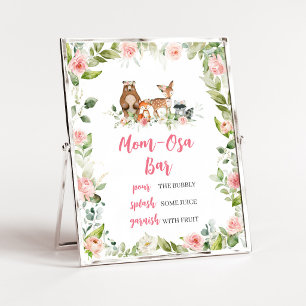 Floral Woodland Baby Shower Mum Osa Bar Sign