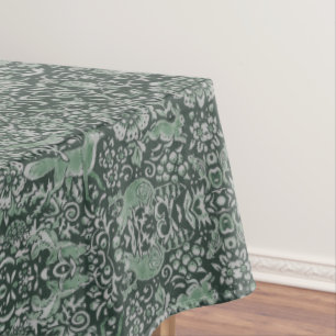 Floral Woodland Green Forest Animal Pattern Tablecloth